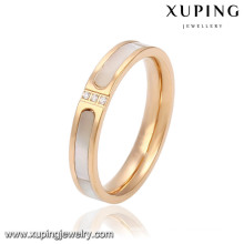 Fashion CZ Glass 18k Gold-Plated Women Imitation Stainless Steel Jewelry Finger Ring -13781